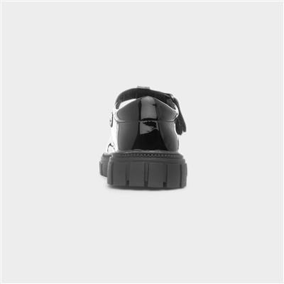 Sunshine Girls Black Patent T-Bar Shoe