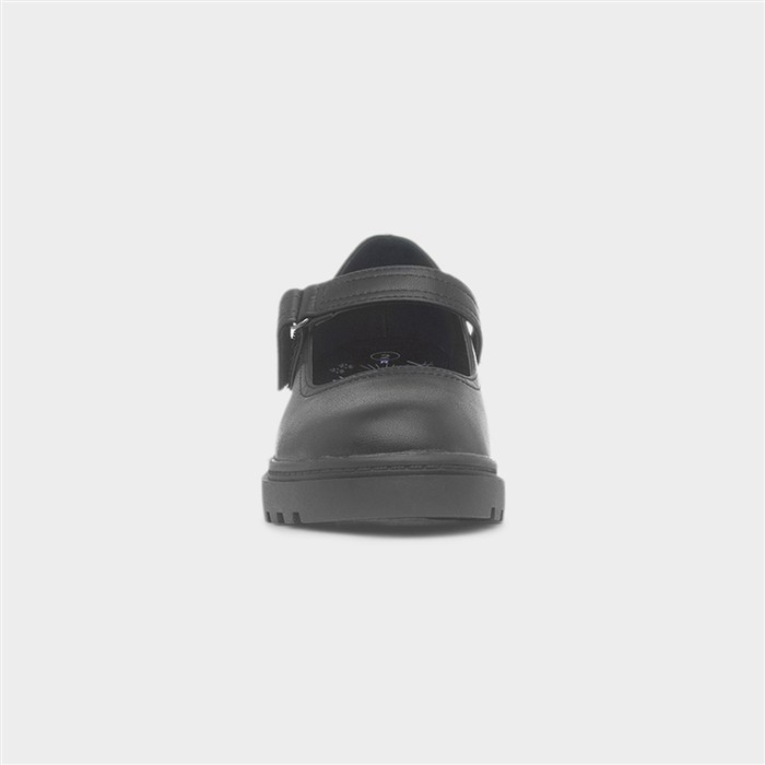 Gianna Girls Black Easy Fasten Shoe