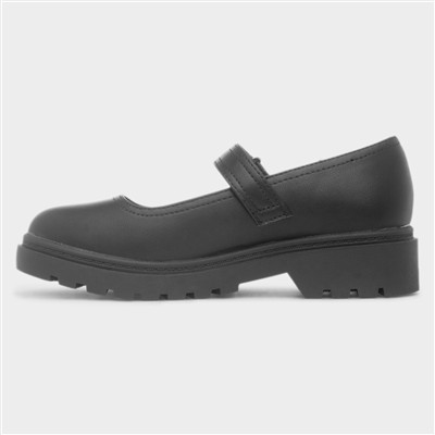 Gianna Girls Black Easy Fasten Shoe