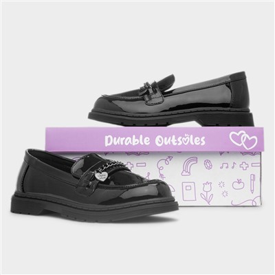 Riverdance Girls Black Patent Loafer