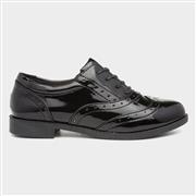 Lilley Girls Black Patent Flat Lace Up Brogue (Click For Details)