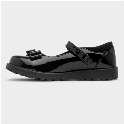 Kaia Girls Black Patent School Shoe