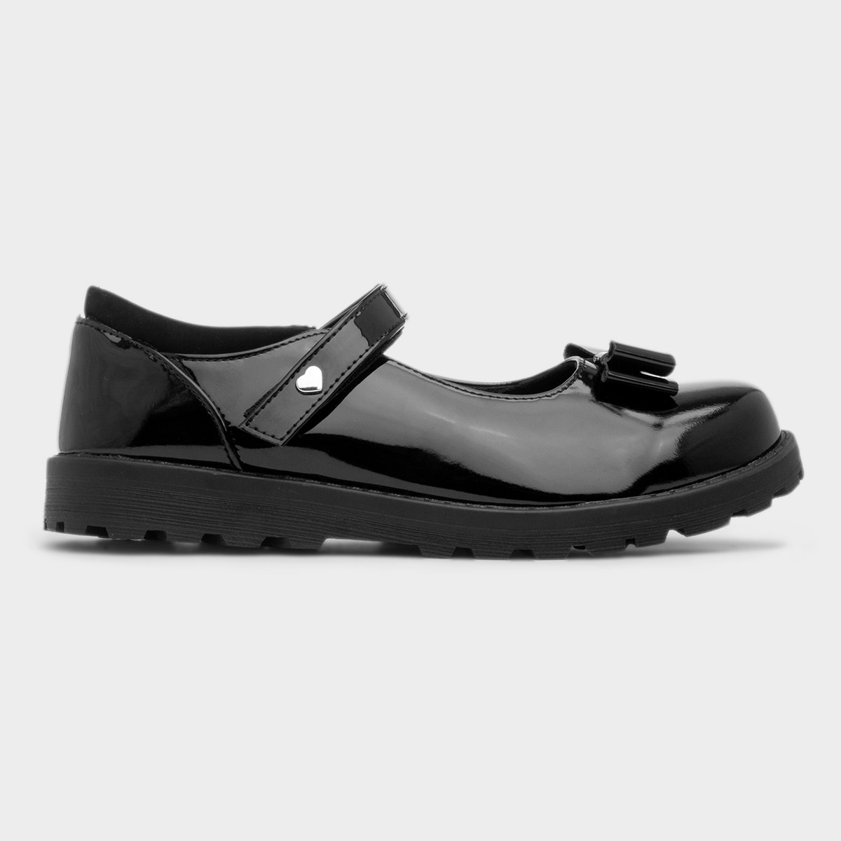Kaia Girls Black Patent School Shoe