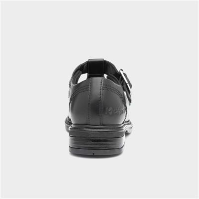 Lach Girls Black Leather T-Bar Shoe