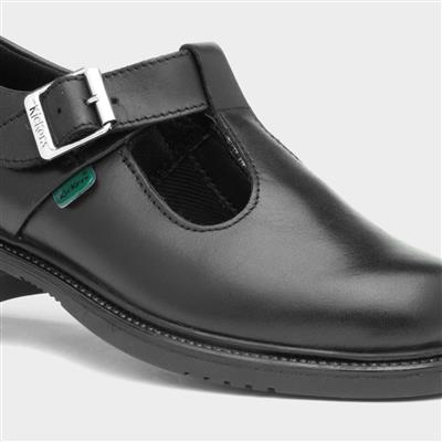 Lach Girls Black Leather T-Bar Shoe