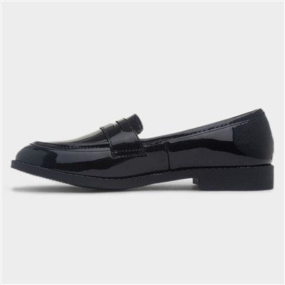Ruby Girls Black Patent Loafer Shoe
