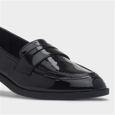 Ruby Girls Black Patent Loafer Shoe