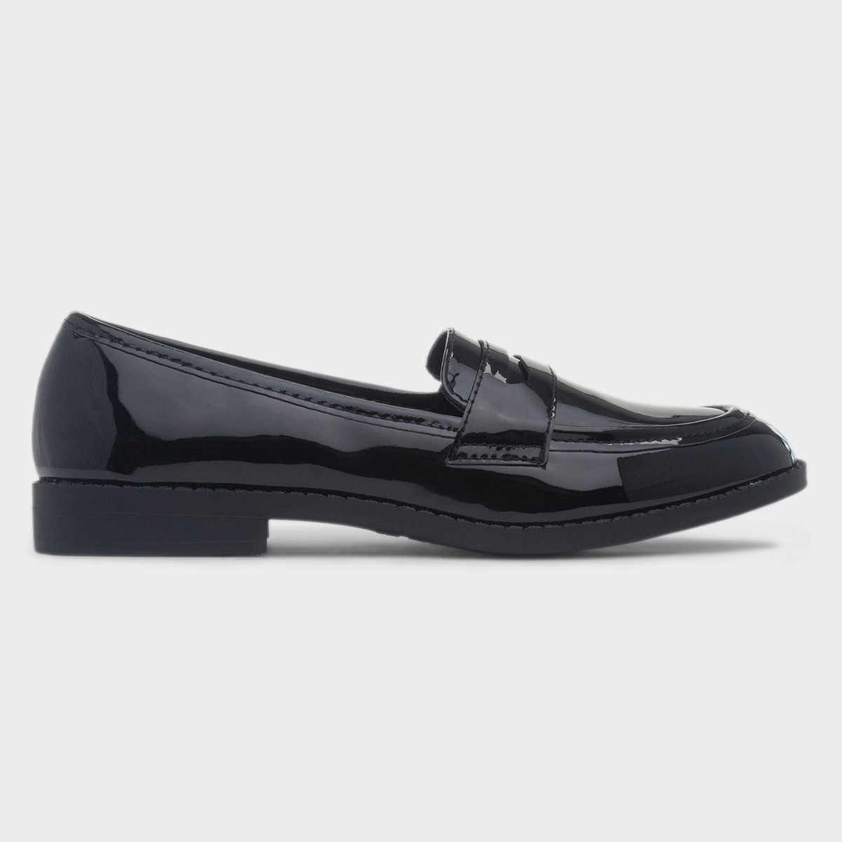 Ruby Girls Black Patent Loafer Shoe