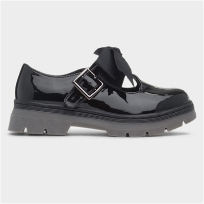 Lume Girls Black Patent School Shoe