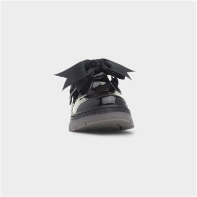 Lume Girls Black Patent School Shoe