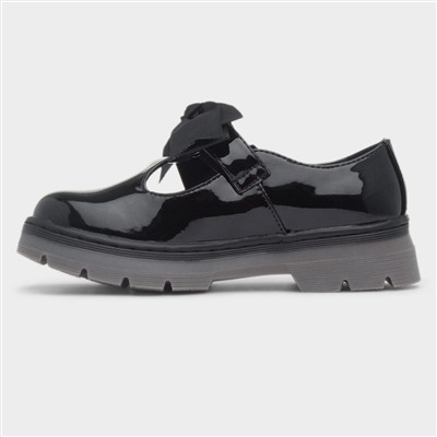 Lume Girls Black Patent School Shoe