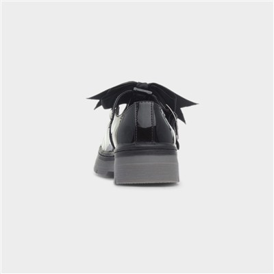 Lume Girls Black Patent School Shoe