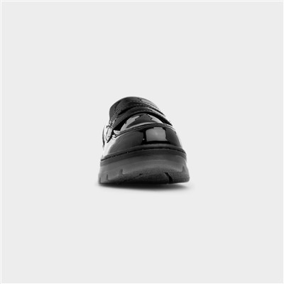 Lexie Girls Black Patent Chunky Loafer