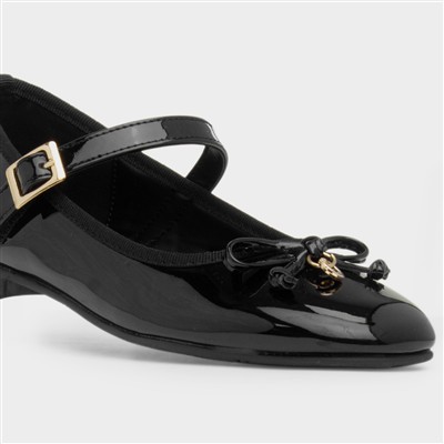 Adeline Girls Black Patent School Shoe