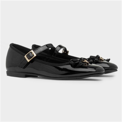 Adeline Girls Black Patent School Shoe