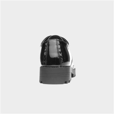 Dawn Girls Black Patent Lace Up Shoe