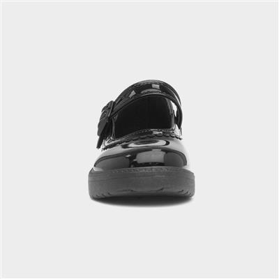 Daria Girls Black Patent School Shoe