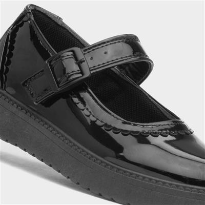 Daria Girls Black Patent School Shoe