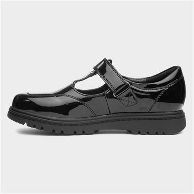 Kendall Girls Black Patent T-Bar Shoe