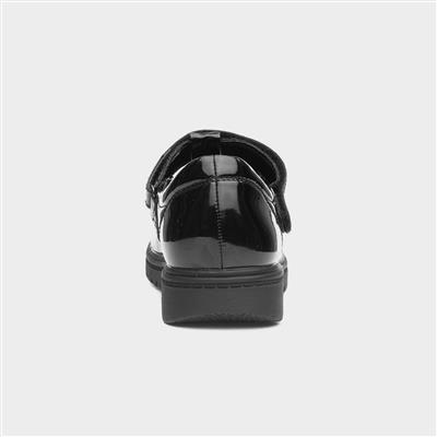 Kendall Girls Black Patent T-Bar Shoe