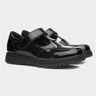 Kendall Girls Black Patent T-Bar Shoe