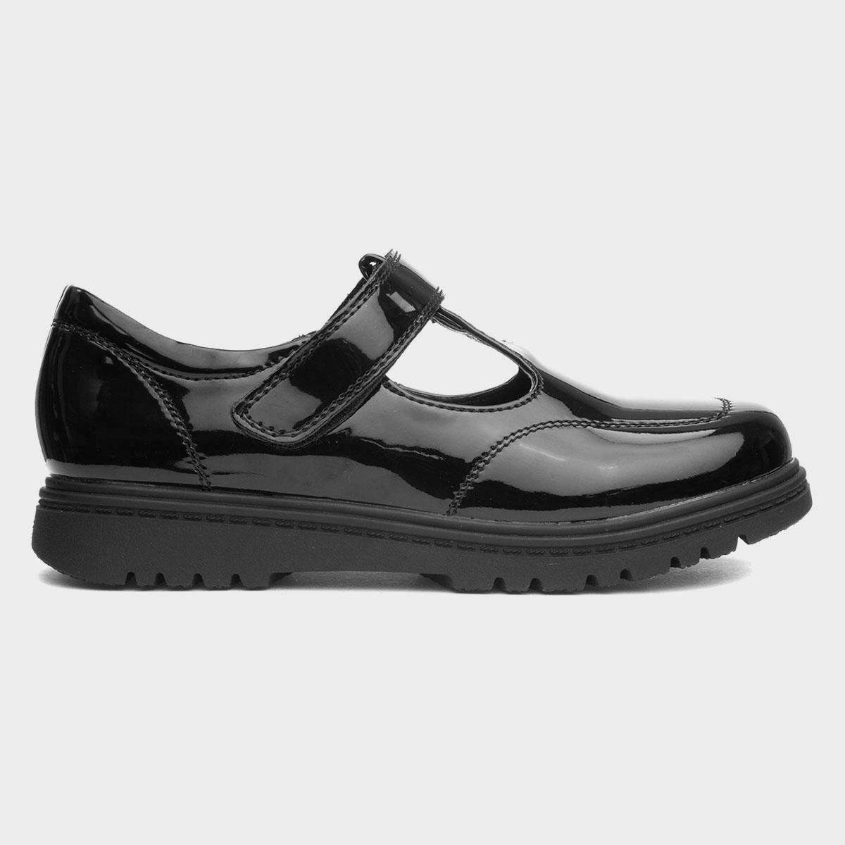 Kendall Girls Black Patent T-Bar Shoe