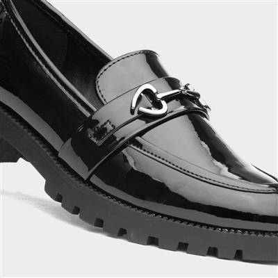 Valentina Jnr Girls Black Loafer