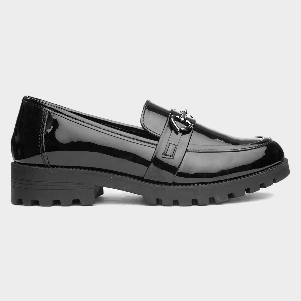 Valentina Jnr Girls Black Loafer