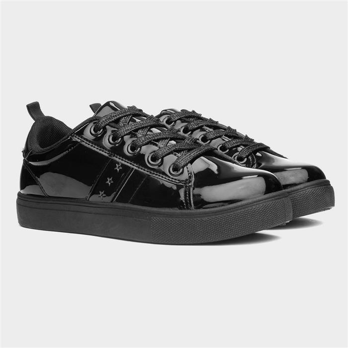 Riley Girls Black Patent School Shoe