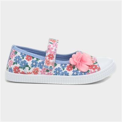 Girls Pink & Lilac Floral Canvas