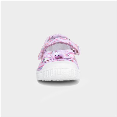 Claudia Girls Lilac Unicorn Canvas Shoe