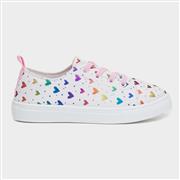 Walkright Girls White Heart Print Canvas (Click For Details)