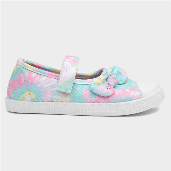 Claudia Girls Multi Tie-Dye Bow Canvas