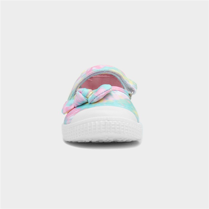 Claudia Girls Multi Tie-Dye Bow Canvas