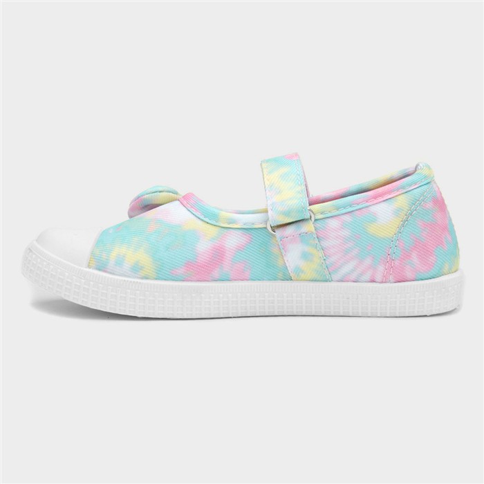 Claudia Girls Multi Tie-Dye Bow Canvas