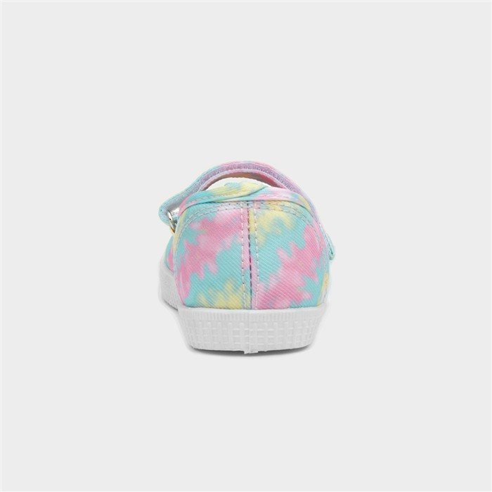 Claudia Girls Multi Tie-Dye Bow Canvas