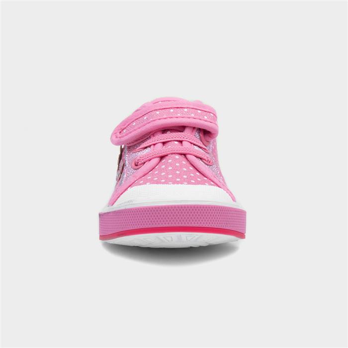 Carey Girls Pink Polka Dot Canvas