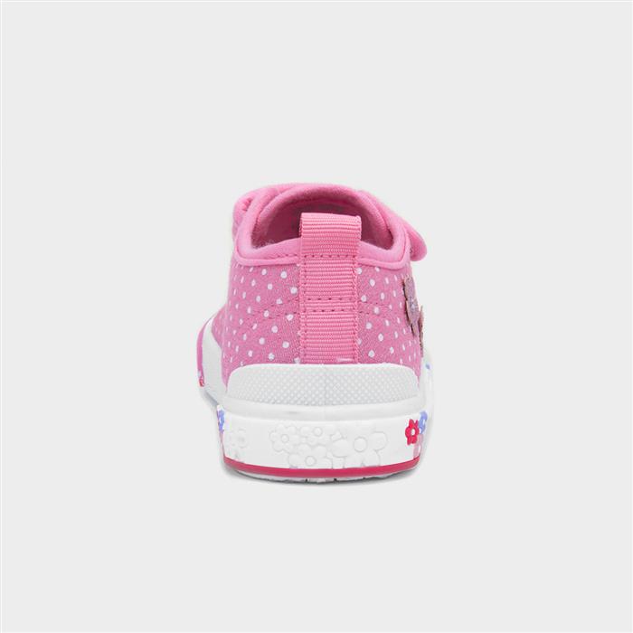 Carey Girls Pink Polka Dot Canvas
