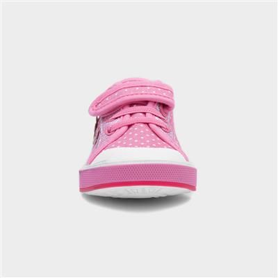 Carey Girls Pink Polka Dot Canvas