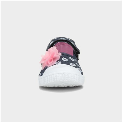 Girls Multi Easy Fasten Floral Canvas