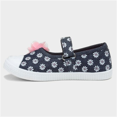 Girls Multi Easy Fasten Floral Canvas
