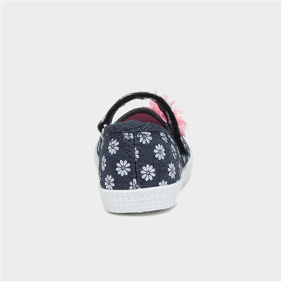 Girls Multi Easy Fasten Floral Canvas