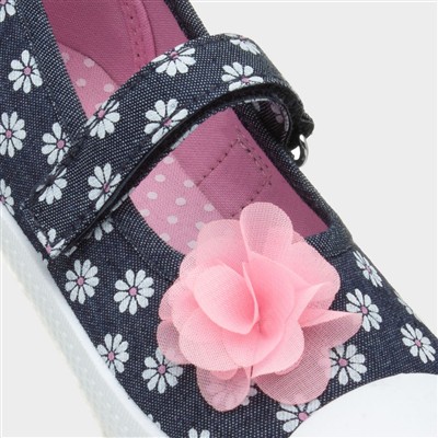 Girls Multi Easy Fasten Floral Canvas