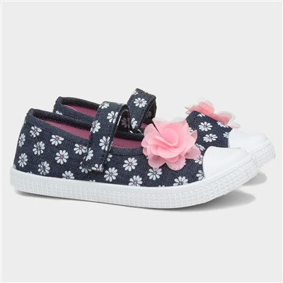 Girls Multi Easy Fasten Floral Canvas