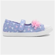 Walkright Corrine Girls Blue Heart Print Canvas (Click For Details)