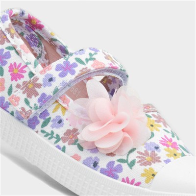 Corrine Girls Multi Floral Print Canvas