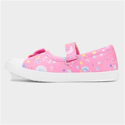 Claudia Girls Pink Easy Fasten Canvas