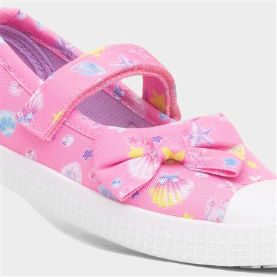 Claudia Girls Pink Easy Fasten Canvas