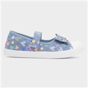 Walkright Claudia Girls Blue Heart Bow Canvas (Click For Details)