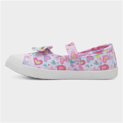 Claudia Girls Multi Heart Bow Canvas